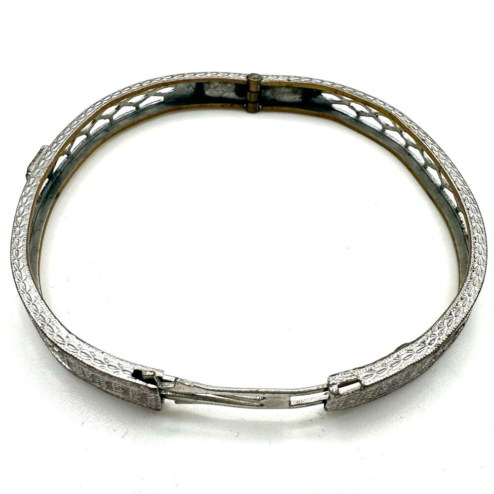 Troob and Degnan antique Art Deco blue Czech glass child’s baby bangle bracelet - Picture 6 of 7